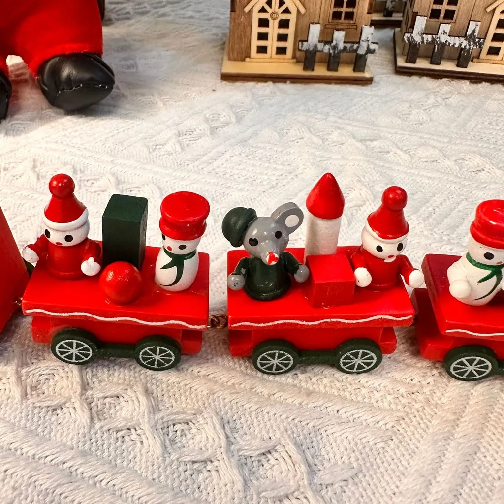 Window Christmas Decoration Compact Christmas Decoration Train Christmas Decorative Train DIY Assembled For Holiday Gift Desktop