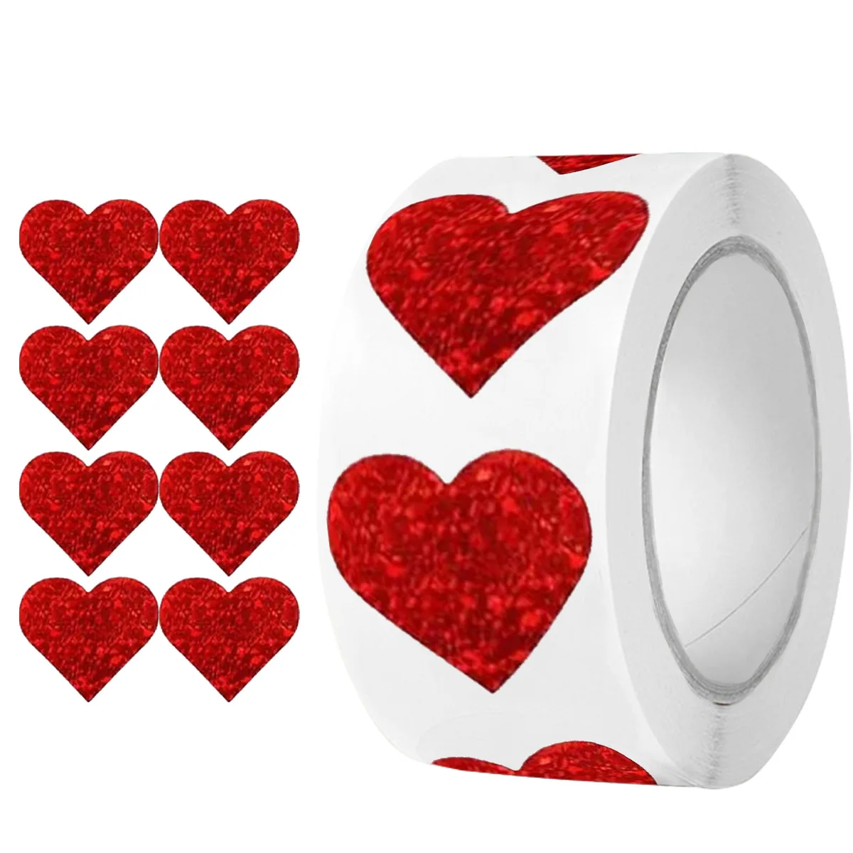 

500Pcs/roll 1inch Red Love Heart Label Stickers for Valentine's Day Wedding Gift Packaging Bag Love Scrapbooking DIY Stickers