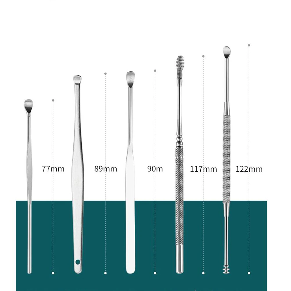 8 個の耳掃除ツールセットステンレス鋼の耐久性のある滑り抵抗デザイン男性女性用ステンレス鋼の耳スプーン