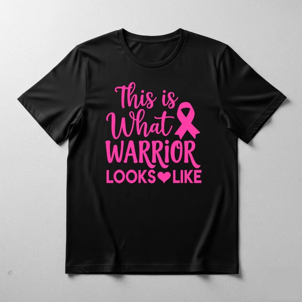 This Is What Warrior Looks Like Breast Cancer Awareness T-Shirt Men Women Ribbon Aesthetic Clothes Harajuku Graphic Tops