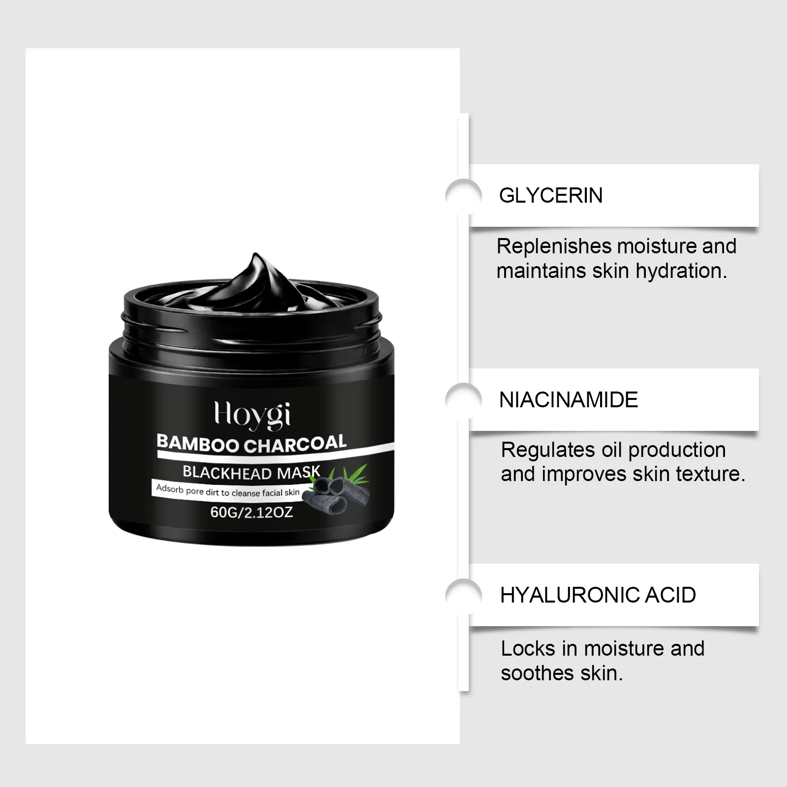Bamboo Charcoal Blackhead Mask Peel Off Pore Cleansing Nose Mask for Deep Dirt Oil Removal Blackhead Cleansing Skincare view 5