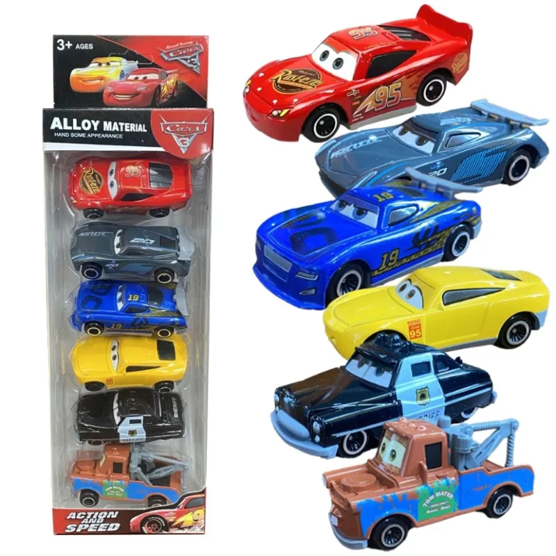 

Cars McQueen Mater Mack Uncle Truck Alloy Diecast Car 1:55 Model Radiator Springs Town 12/6 Pcs Car Boxes Gift