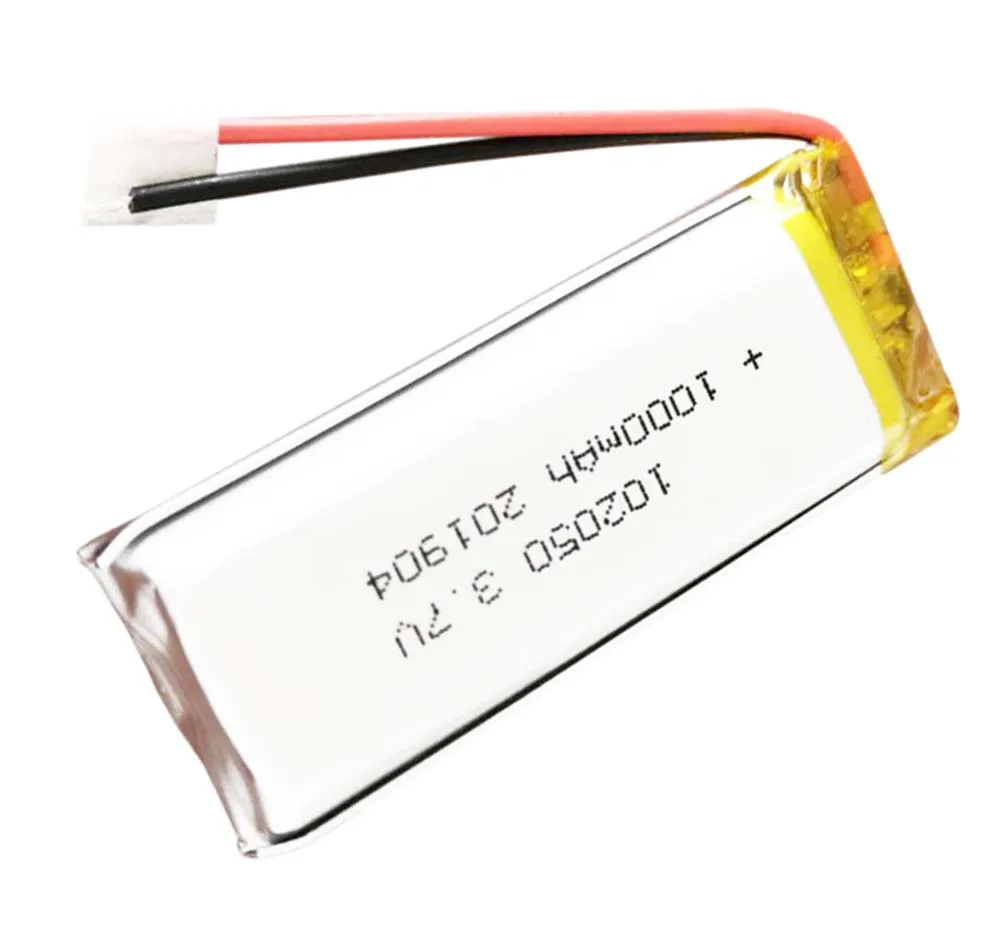 2/5/10/20szt Bateria litowo-polimerowo-jonowa 2,0 mm Złącze JST 3,7 V 1000 mAh 102050 Mp3 Światła kempingowe Urządzenie elektryczne DVR Mp4