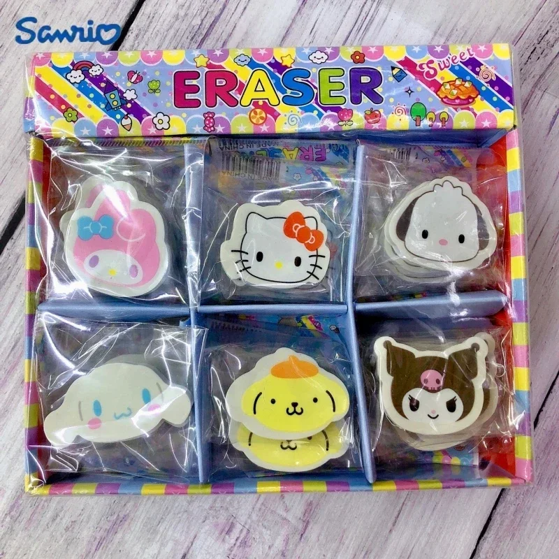 30pcs Sanrio Eraser My Melody Cinnamoroll Kuromi Kt Cat Cartoon Cute Erasers Individually Packaged Student Stationery Wholesale