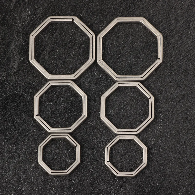 Pure Titanium Round Key Ring Titanium Alloy Flat Split Key RingMetal Keychain Quick Hang Loop EDC Key Holder for Key Accessories