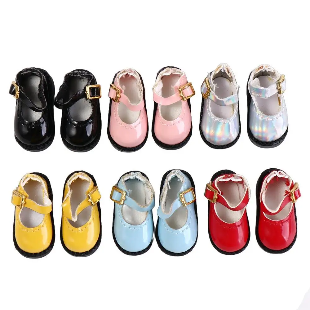 1Pair PU Leather ob11 Doll Sandals Round Toe 2.7*1.3cm 12 BJD Doll PU Shoes Cute Mini OB11 Princess Shoes Clay Dolls