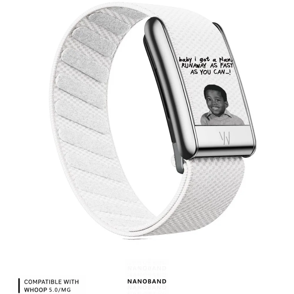 For WHOOP 5.0 MG Printed Nylon Woven Strap English Slogan Pattern Elastic Fitness Sport Band Replacement Accessory