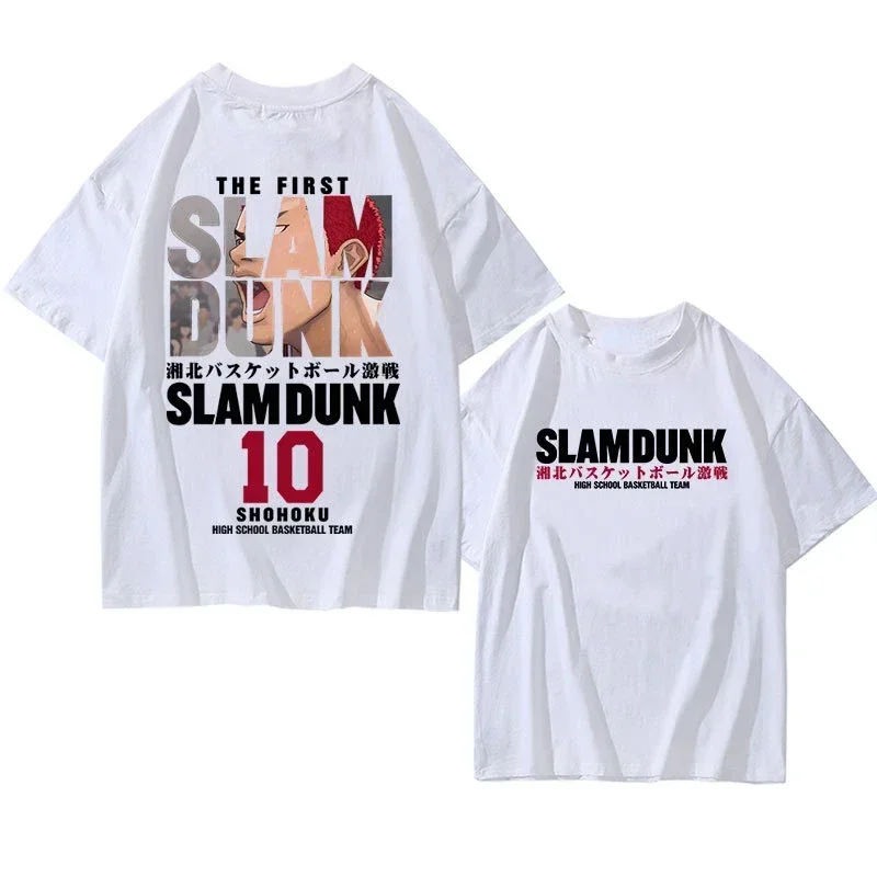 Summer Hot Sale Anime Slam Dunk Tees Shohoku Basket Ball Team T Shirt 2024 Sakuragi Hanamichi Print T Shirts Casual Men Clothes