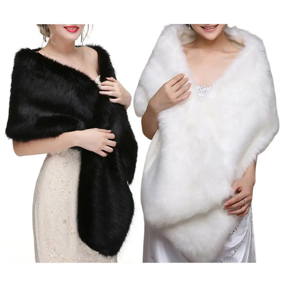 Gown Shawl Wrap Plush Warm Scarf Evening Dress Cheongsam White Plush Autumn Winter Shawl Wrap