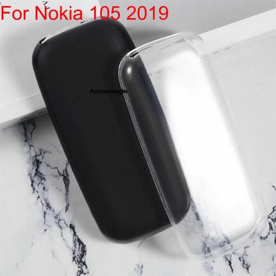 for nokia 105 (2019) 1.77inch ta-1203, ta-1174, ta-1010, ta-1034 silicone guard phone protective back shell soft tpu case