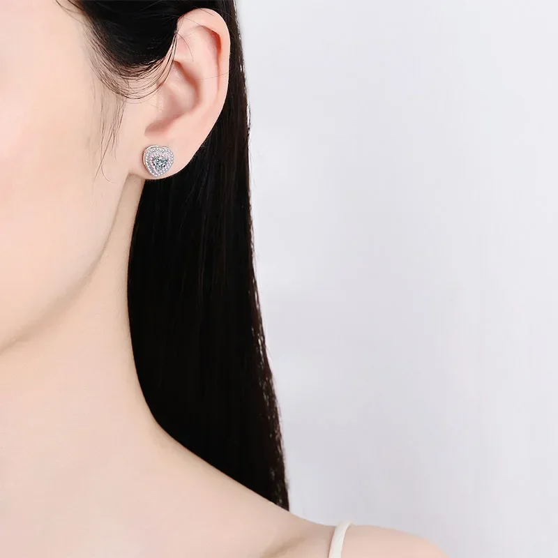 PT950 Platinum Love Bag Earrings Female Moissanite Earrings Plating Manufacturer Spot Wholesale Holiday Gift Couple Wedding
