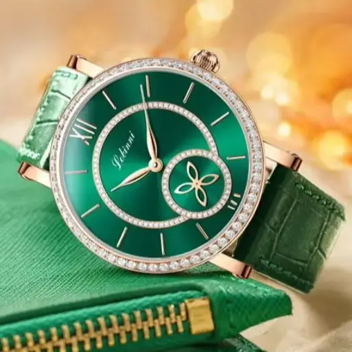 LOBINNI Women Automatic Watch 34mm Ladies Mechanical Wristwatch Sapphire Mirror Crystal Bezel Small Second Dial