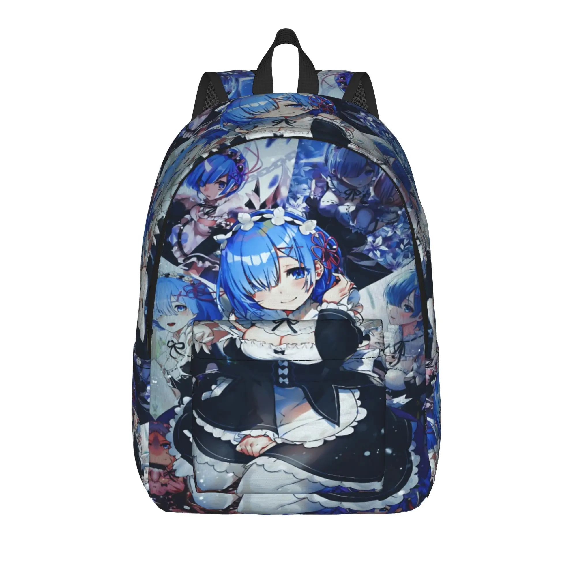 Fashion Re ZERO Anime Rem Backpack  Mochilas Harajuku Design Campus Retro Washable Rucksack