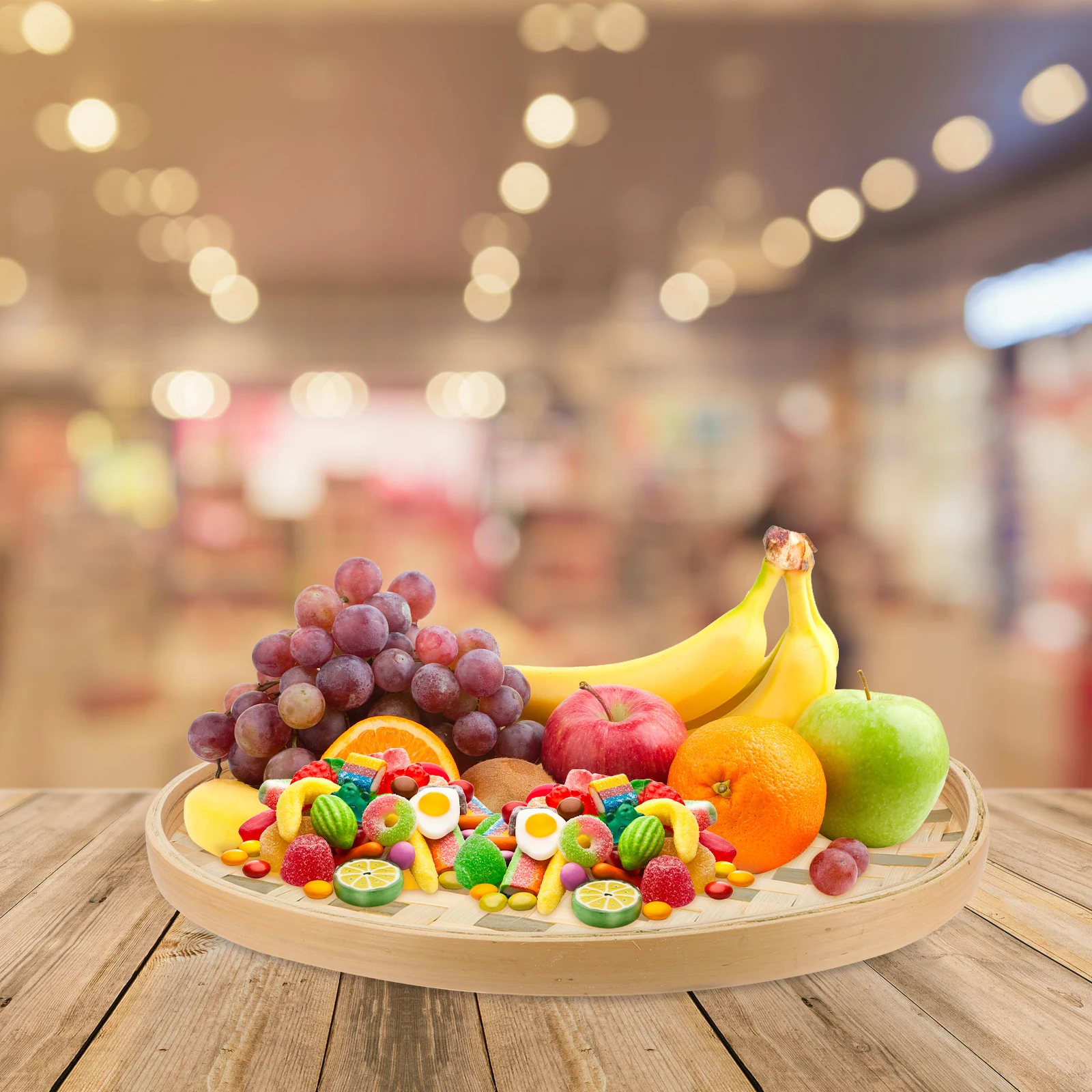 

Bamboo Woven Tray Round Basket Small Pastry Box Dessert Plate Food Container Serving Dishes Kitchen Barware Safe Use Long Life