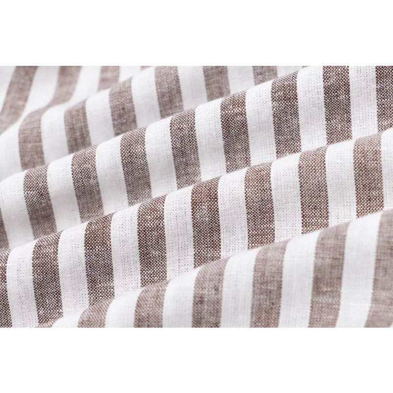 2025 Striped Shirt Women's 3/4 Sleeve V-neck Collar Oversized Beachwear Boho Chic Vintage Street Style Spring Summer