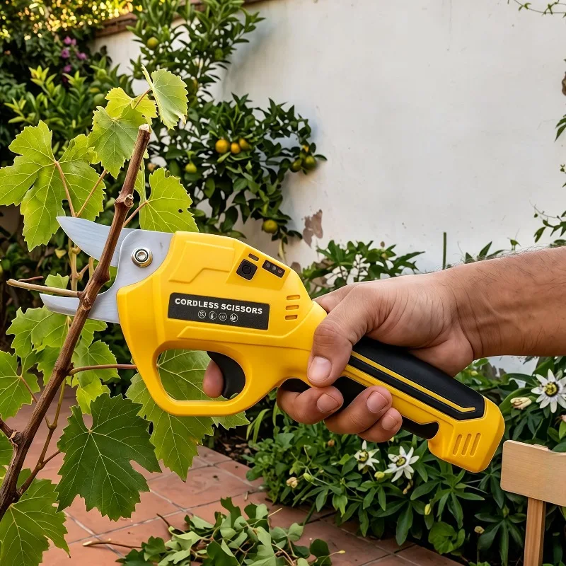 Electric Pruning Shears Handheld Rechargeable Battery Garden Fruit Tree Tool Electric Branch Cutters Green Plants Potted Shears