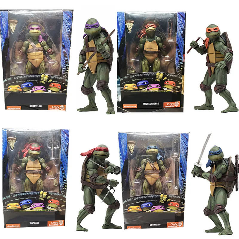 

Фигурка фильма NECA Черепашки Фигурка Рафаэль Донателло Микеланджело Леонардо Черепаха 1990 Коллекционная модель игрушки в подарок 18 см