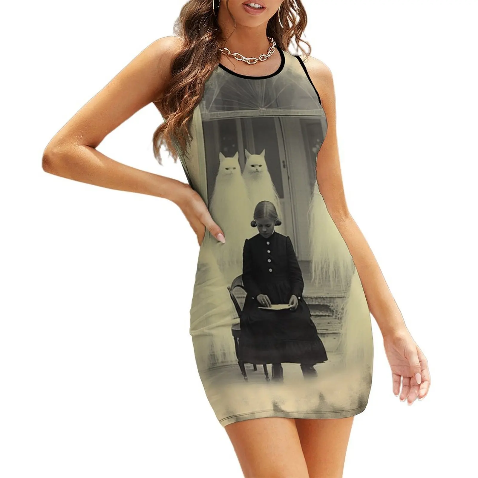 

Phantom Felines Sleeveless Sundress dresses ladies 2025 summer Women's summer dresses elegant party dress for women 2025