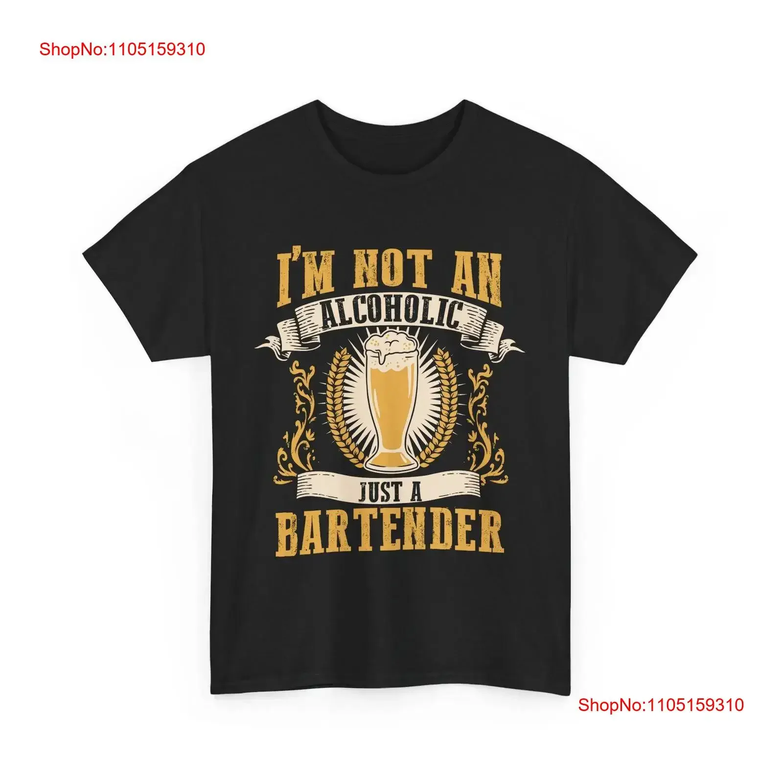

Mixologist Bartending I'm Not An Alcoholic Just A Bartender T Shirt vintage Washed Casual graphic Top For Everyday Wear