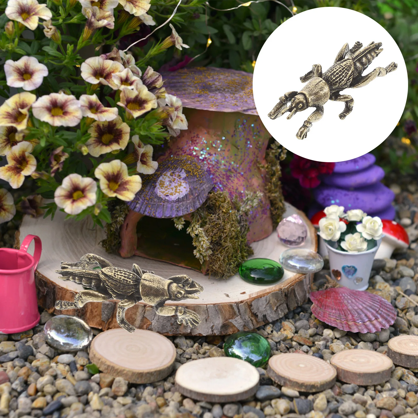 

Brass Mole Cricket Ornament Exquisite Retro Polished Finish Decorative Brass Animal Statue Tea Table