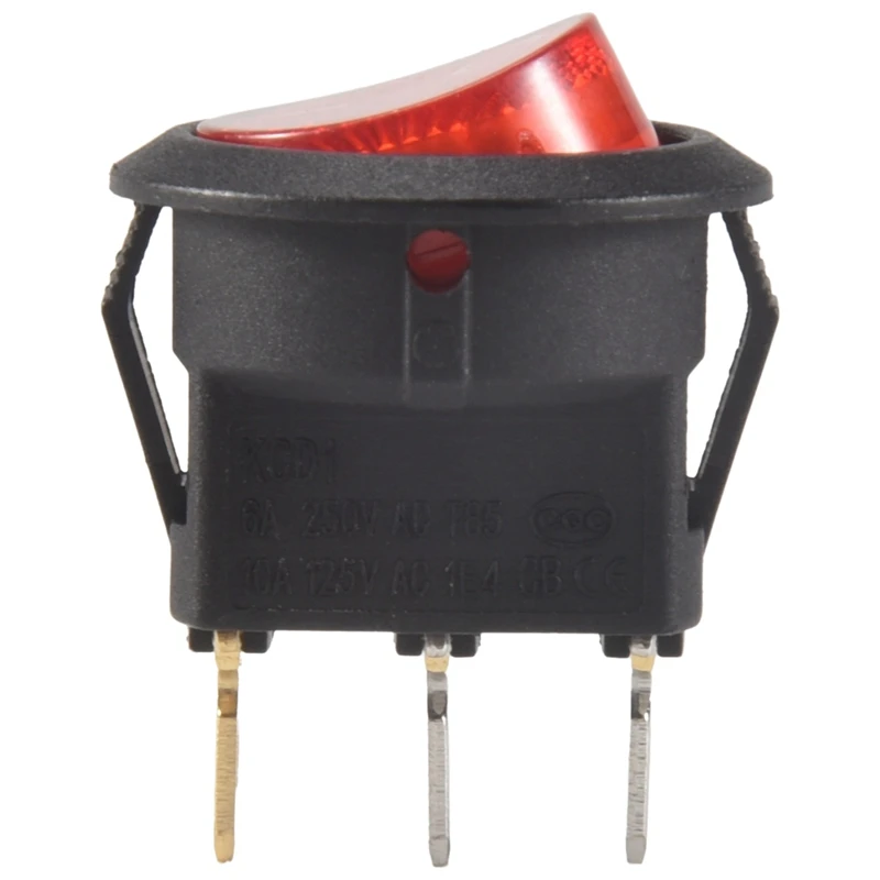 

Тумблерный переключатель двухпозиционный (ON/OFF), красный, 3 контакта, 20 мм