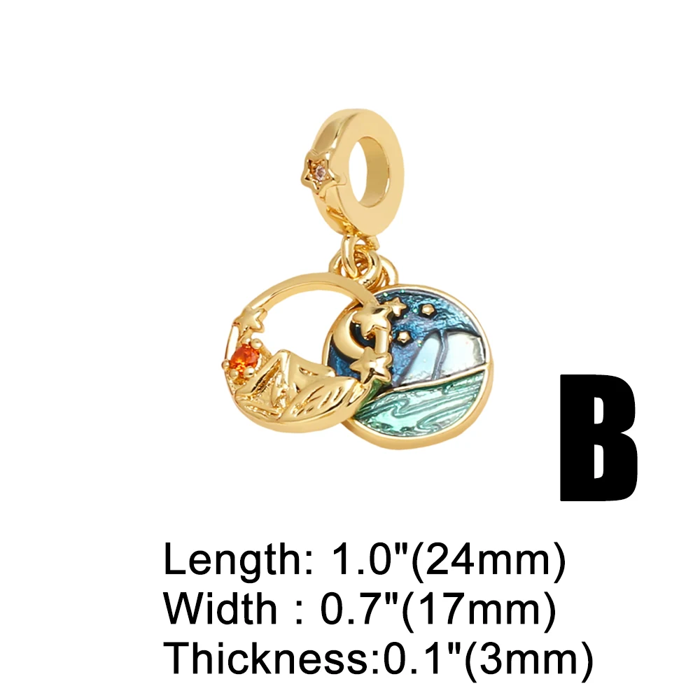 OCESRIO White Crystal Heart Pendant for Necklaces Copper Gold Plated Skateboard Enamel Makeup Jewelry Making Component pdtb751