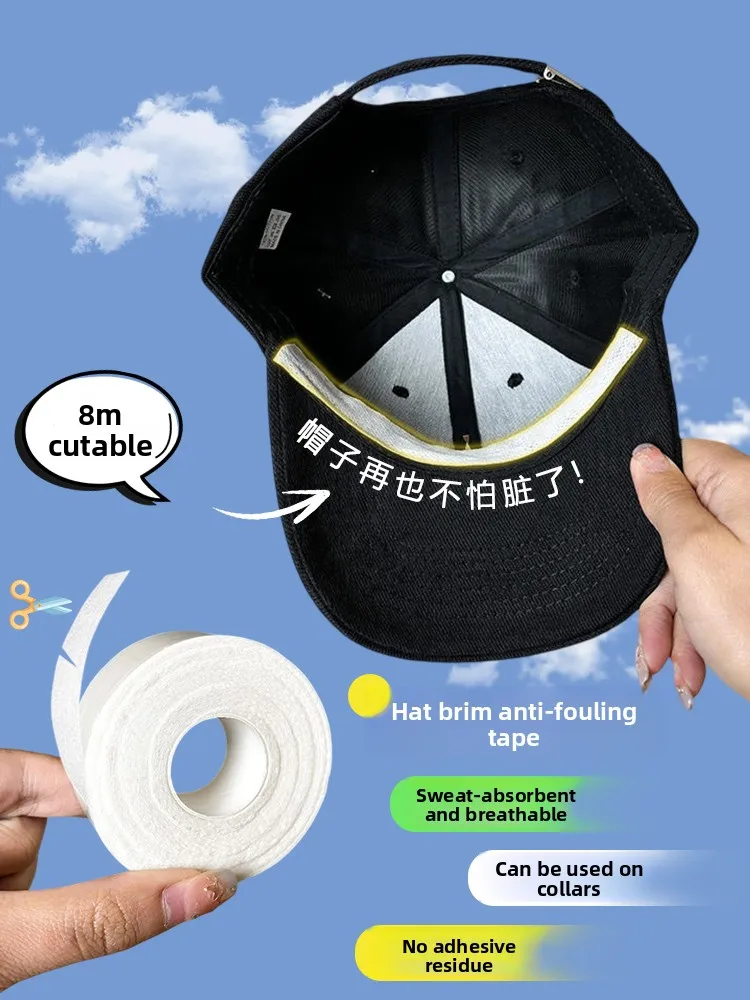 

Disposable Hat Sweat Absorbent Inner Patch Cap Rim Dirt Resistant Military Training Sweat Pads Head Size Reduction Pad