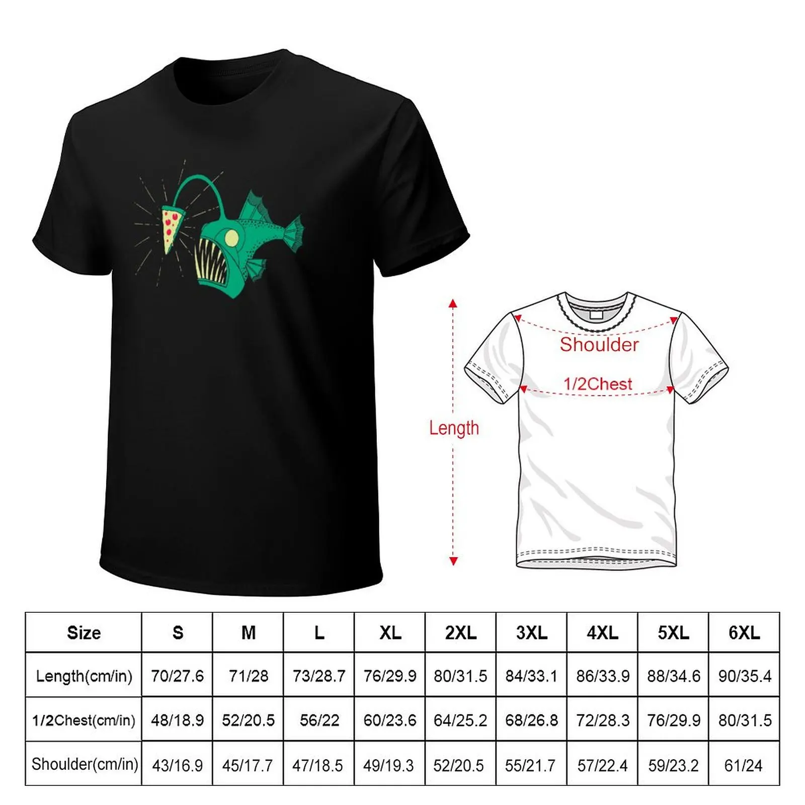 Angling For Pizza T-Shirt Large Size Loose Casual Tee