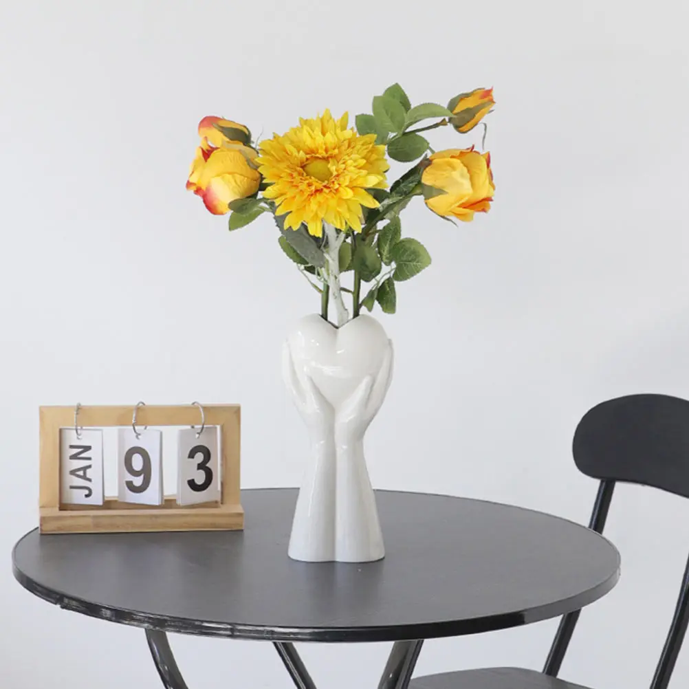 

Nordic Style Ceramic Flower Vase Creative Hydroponics Flower Pot Decorative Household Vase for Home Office Desk Display