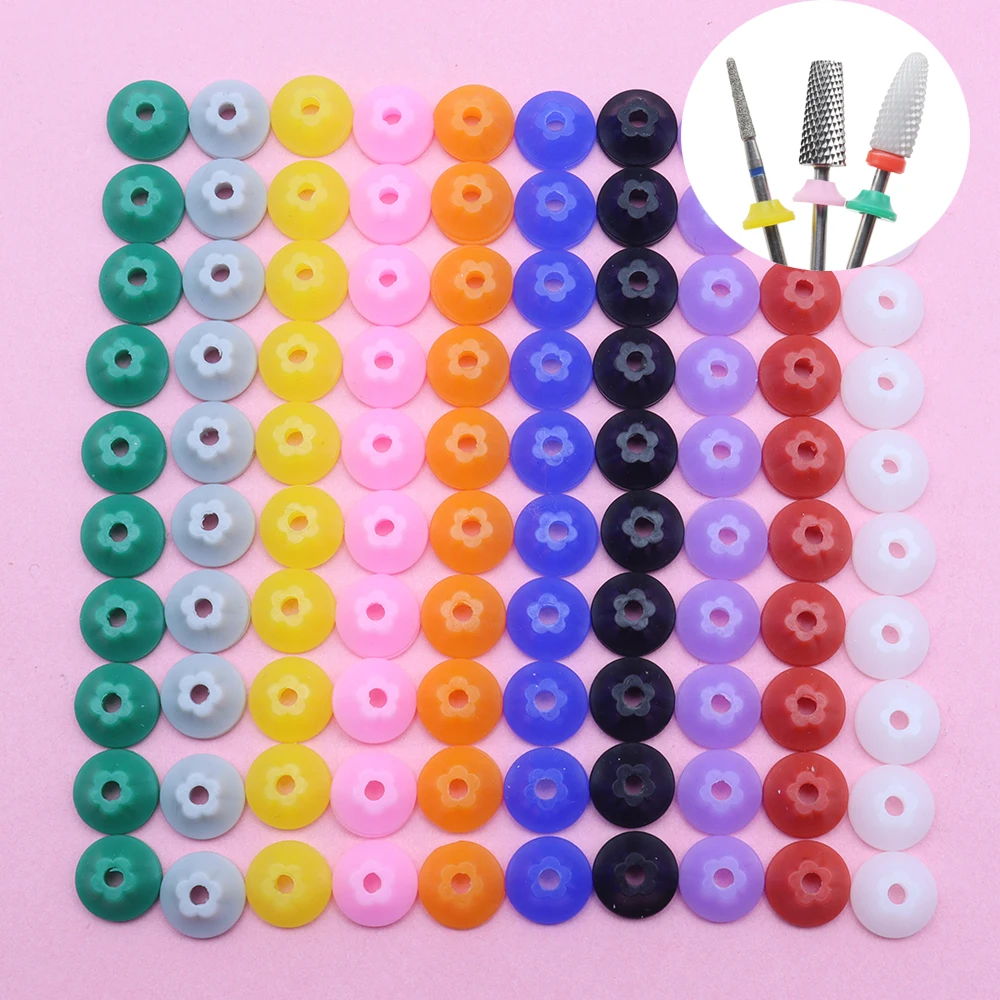 10/20/50/100Pcs Qualität Silikon Nagel Staub Stopper 3/32 "Schaft Bohrer Abdeckungen, E-datei Anti-Staub Kappen, Nagel Werkzeug Zubehör – Detail 5