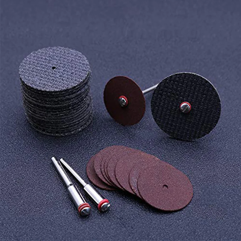 Kit de disques de coupe de roue pour outil lointain, scie circulaire HSS, diamant, mandrins 1/8 ", bois, plastique, coupe de métal, 50 pièces