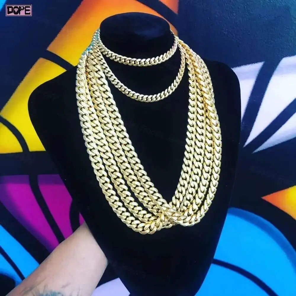

Hiphop Moissanite Cuban Link Chain Necklace Plain 925 Sterling Silver Moissanite Cuban Chain