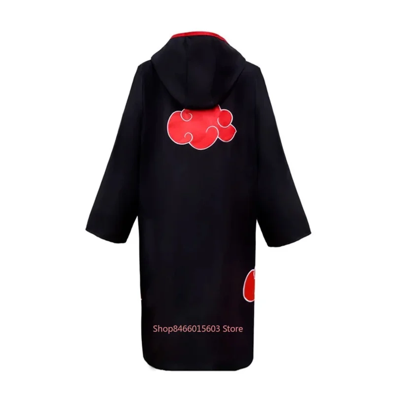 Anime Christmas  Cloak Set Ring Cosplay Costume Ninja Coat Mantle Deidara Red Cloud Robe Halloween Party Gifts