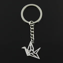 New Fashion Keychain 23x29mm Origami Paper Cranes Pendants DIY Men Jewelry Car Key Chain Ring Holder Souvenir For Gift