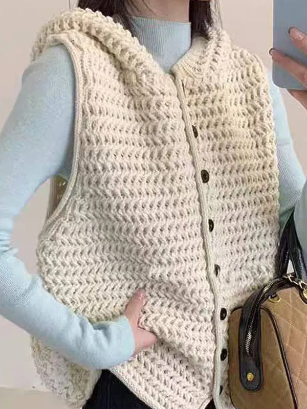 

Вельветовая вязаная шапка-бини: теплая женская жилетка, верхняя одежда, уютная, из толстой пряжи, ажурный дизайн, модная модель для весеннего сезона