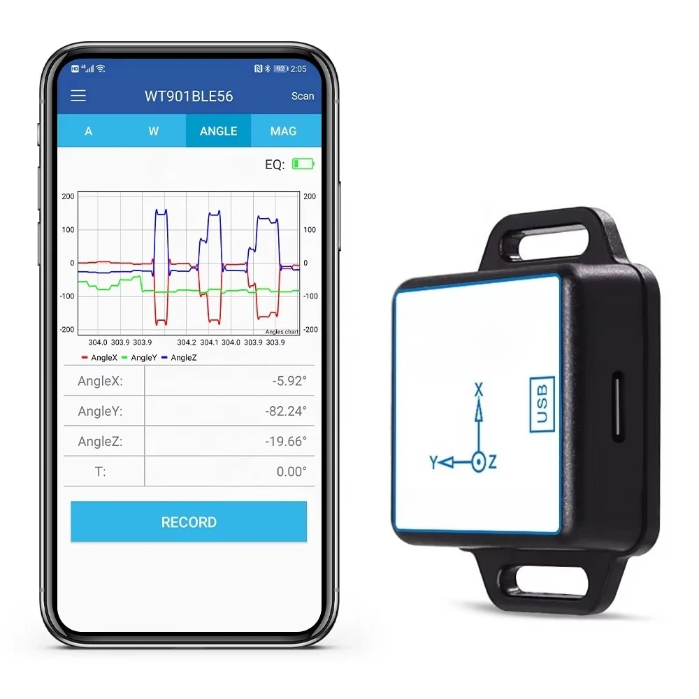 BWT901CL MEMS 9‑Axis Wireless IMU Sensor MPU9250 Accelerometer Gyroscope Inclination Vibration AHRS Module BLE USB‑C Interface