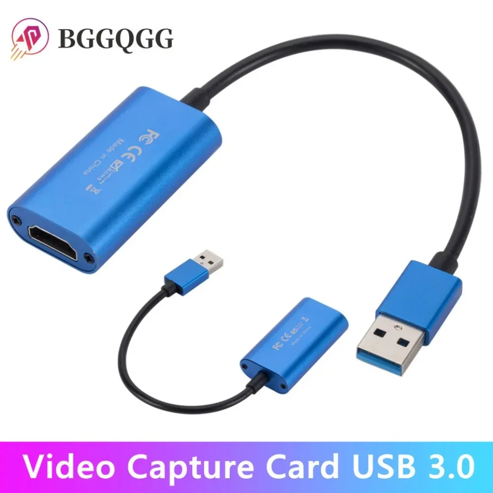 USB3.0 Video Capture Card 1080P 60FPS 4K HDMI-compatible Video Grabber Box for Macbook PS4 Game Camera Recorder Live Streaming