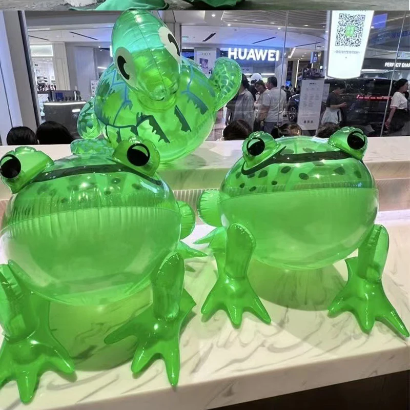 Glowing Inflatable Green Bouncing Frog Toad Ballon Jungle Animal Toy Funny Kids Party Gift Birthday Wedding Decoration