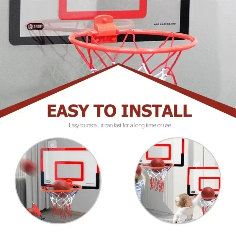 Punch Free Wall Hanging Basketball Backboard Foldable Rim Net Set Indoor Household Wall Mount Shooting Sports Entertainment Kit view 3
