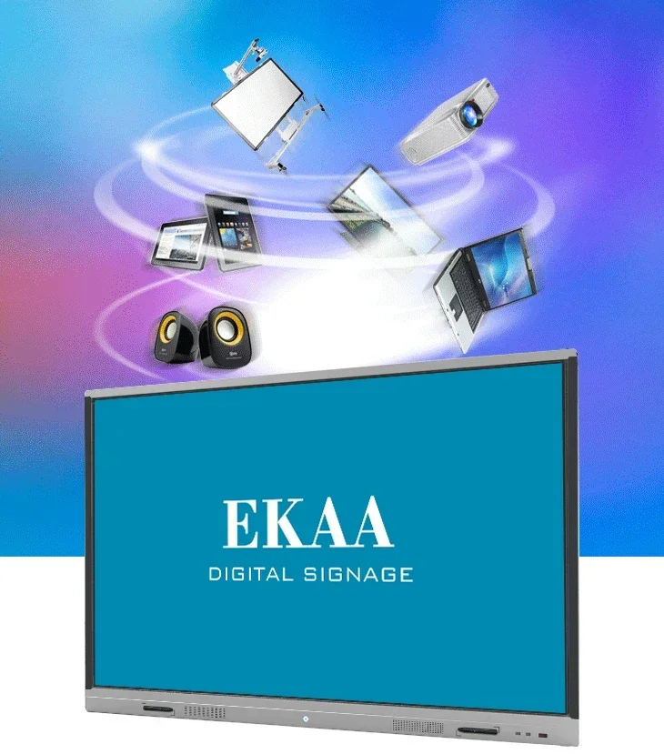 EKAA 65inch Ultra Slim Touch Screen All In One PC TV Computer Build With Touch Board Software For School