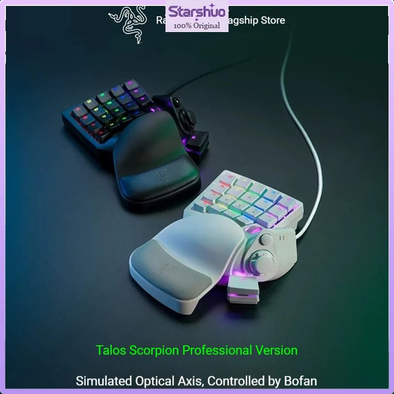 Razer Tartarus Pro Mercury One Hand Gaming Keypad Analog Optical Switch 32 Programmable Keys Chroma RGB Backlit Wired Keypad for