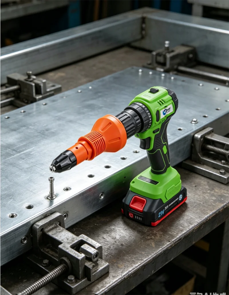 Electric rivet gun, riveting gun, riveting machine, fully automatic conversion head, core pulling and mortising
