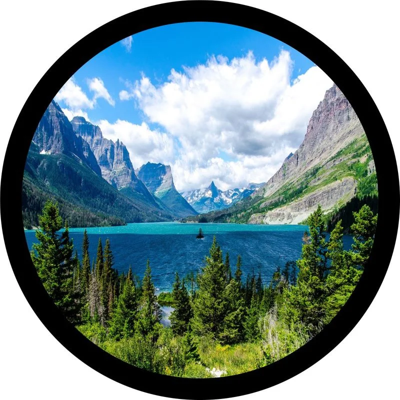 

Glacier National Park Lake Spare Tire Cover Design for All Make Models Universal Wheel Tire Cover