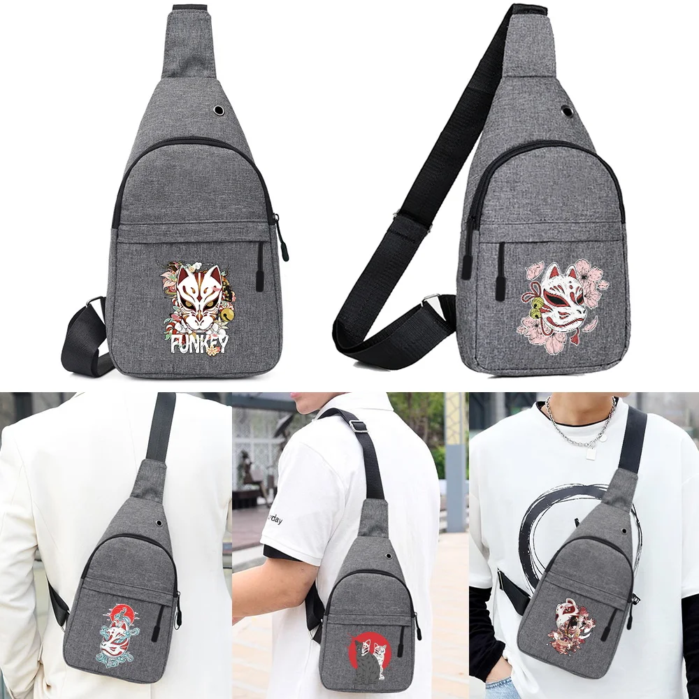 

Men Shoulder Bag Chest Bags Crossbody Bags Women Handbags Fashion Outdoor Sport Clutches Mask Print Cross Body Fanny Pack Bag