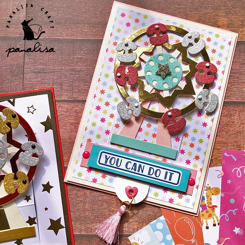 Panalacraft śliczne pop up diabelski młyn metalu wykrojniki szablony DIY Scrapbooking/album dekoracyjne wytłaczanie kartki DIY