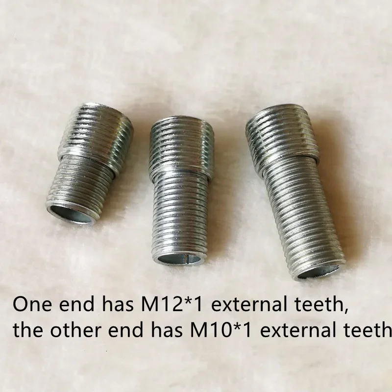 2 teile/los Äußere M12 Zu M10 Feine Zähne Adapter Schraube Hohl Zahn Rohr Eisen Gewinde Konverter Rohr Schraube DIY Werkzeug Zubehör