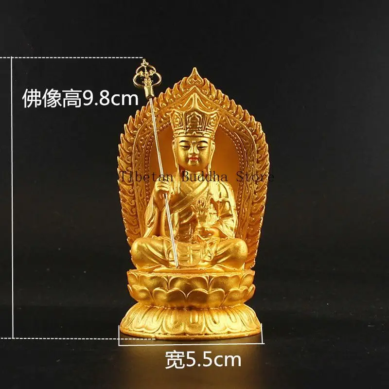 Jizang Bodhisattva Buddha Statue Resin Sand Gold Jizang King Bodhisattva Buddha Statue Car Buddha Home Offering Body Protector O