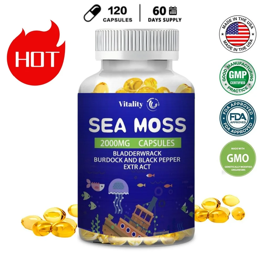 

Vitality Vegetarian Diet Organic Sea Moss Capsule Helps Immune System ,Joint Health Intestinal Cleansing Thyroid Supplement