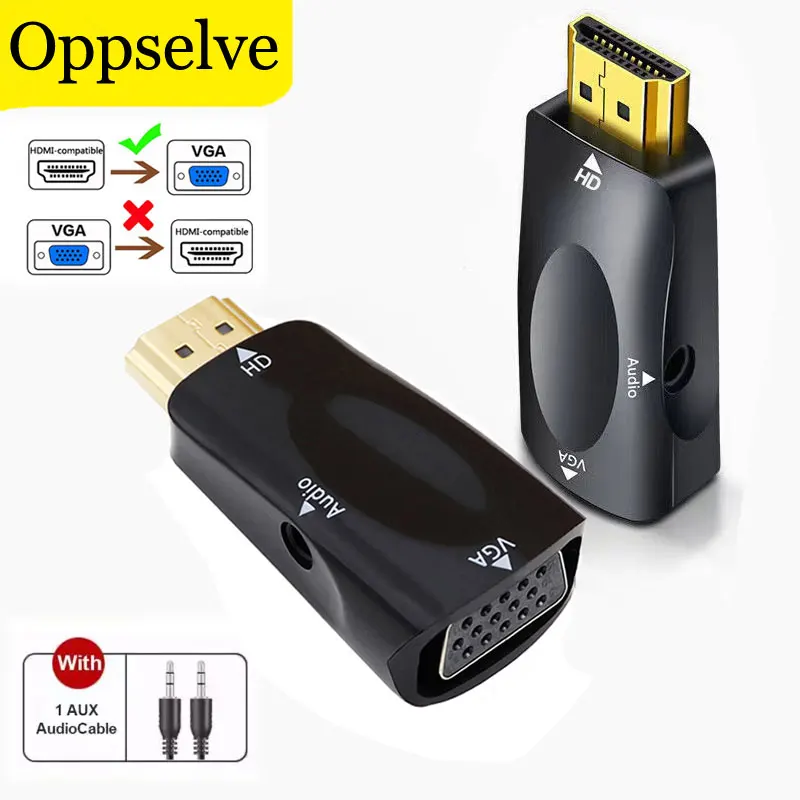 

1080P HDMI-Compatible to VGA Adapter Male To Famale Converter For Tablet Laptop PC TV Box Projector Displayer Audio Cable Adapt