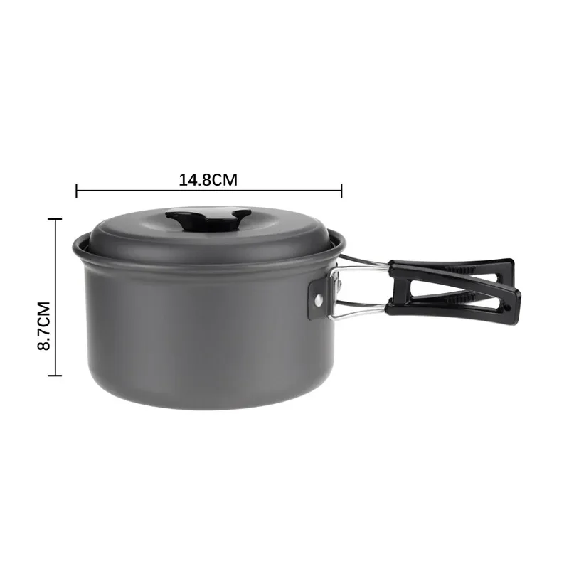 3-5 Person Outdoor Camping Cookware Cooking Pot Hiking Picnic Utensil Pot Set with Tableware